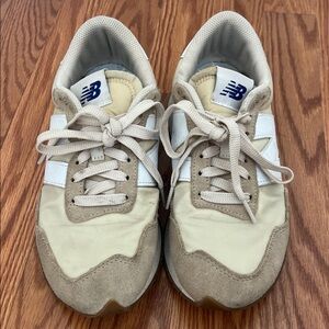 New Balance 237 Tan and White Sneakers